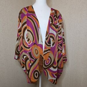 Ashley Stewart Retro-inspired Abstract Swirl 1960s "Mod" Open Top/Cover Sz:18/20